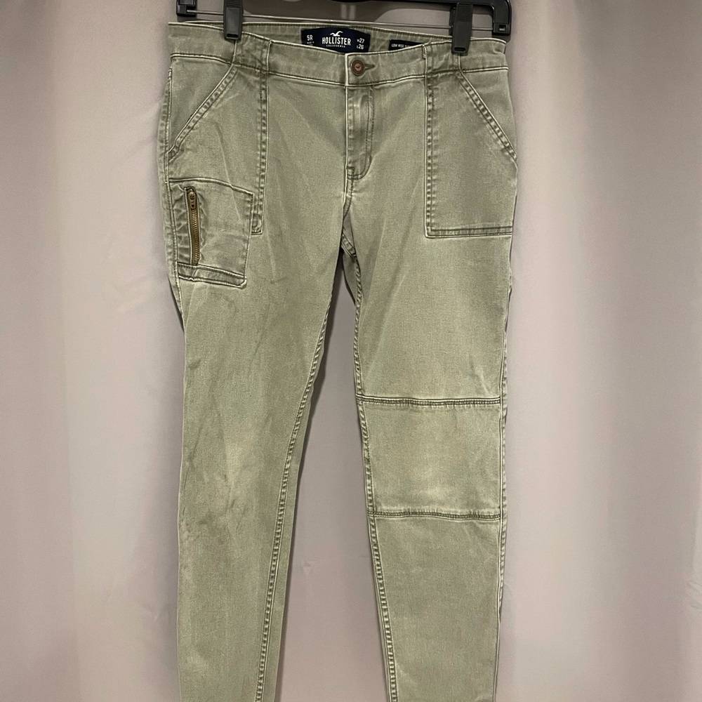 Hollister Low Rise Super Skinny Crop Jeans (green)